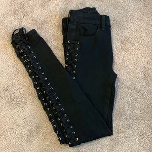 American Eagle Lace Up High Rise Jeggings